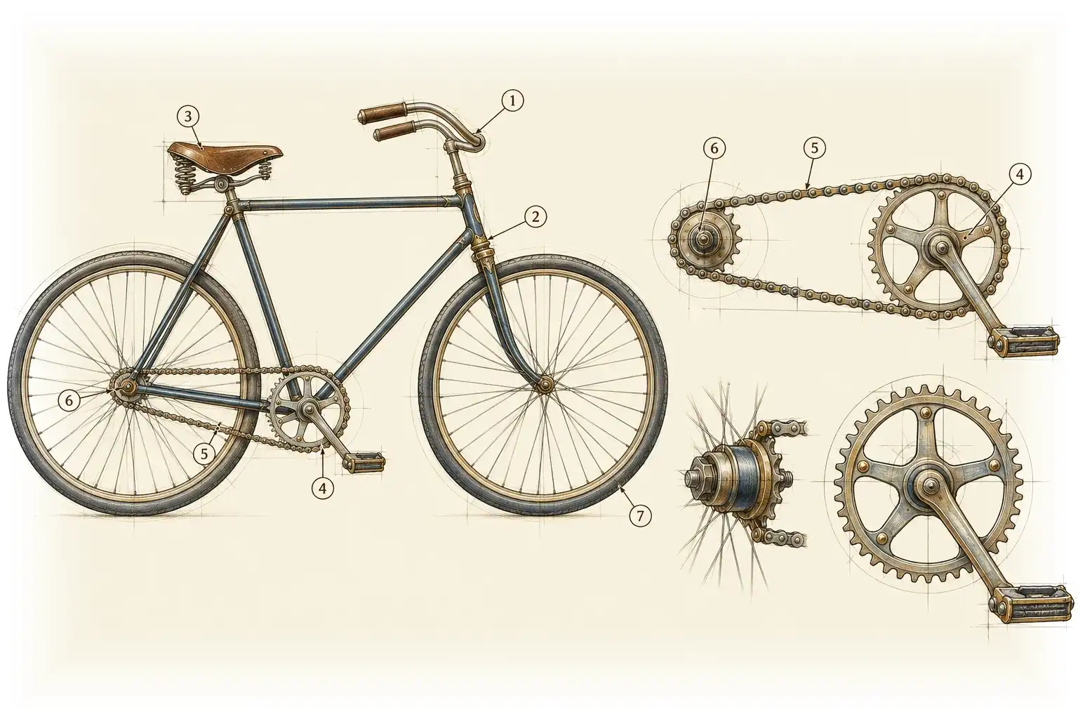 Fahrrad · Zwei Räder, von Beinen angetrieben