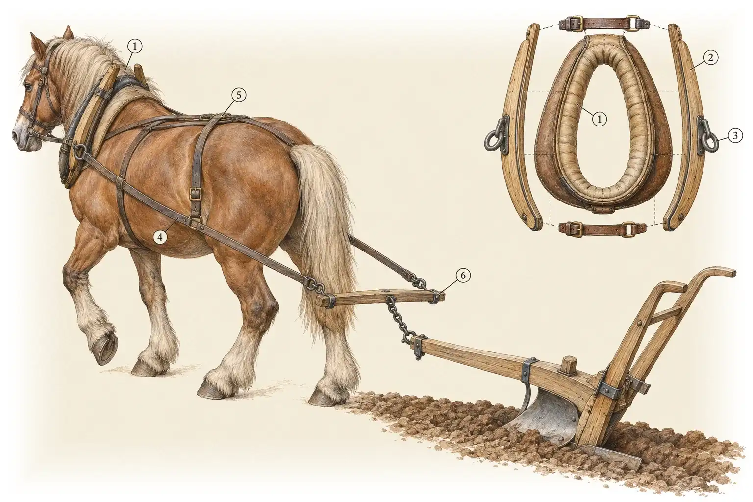 Coelheira · O cavalo puxa com os ombros